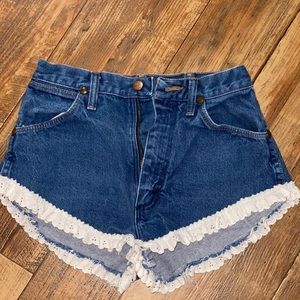 Wrangler x Urban Renewal Jean Shorts with Ruffles